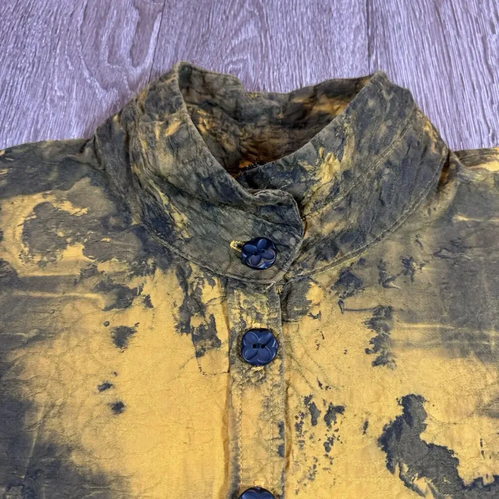 Dress to Kill LagenLook One Size Art to Wear Tie Dye Button Up Top - Picture 4 of 12